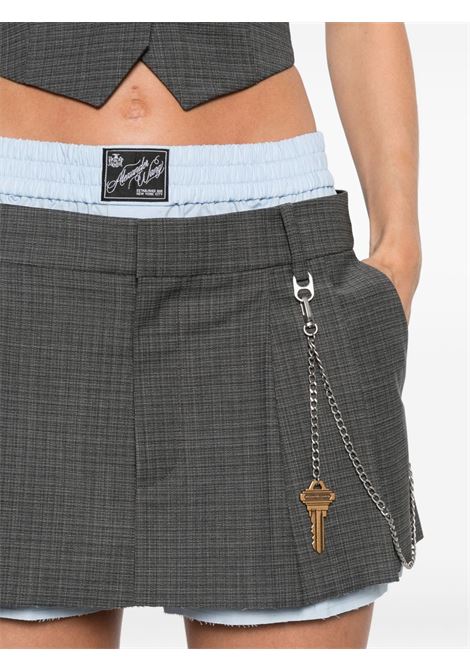 Grey wool-blend chain-detail mini skort Alexander Wang - women ALEXANDER WANG | 1WC3254855055